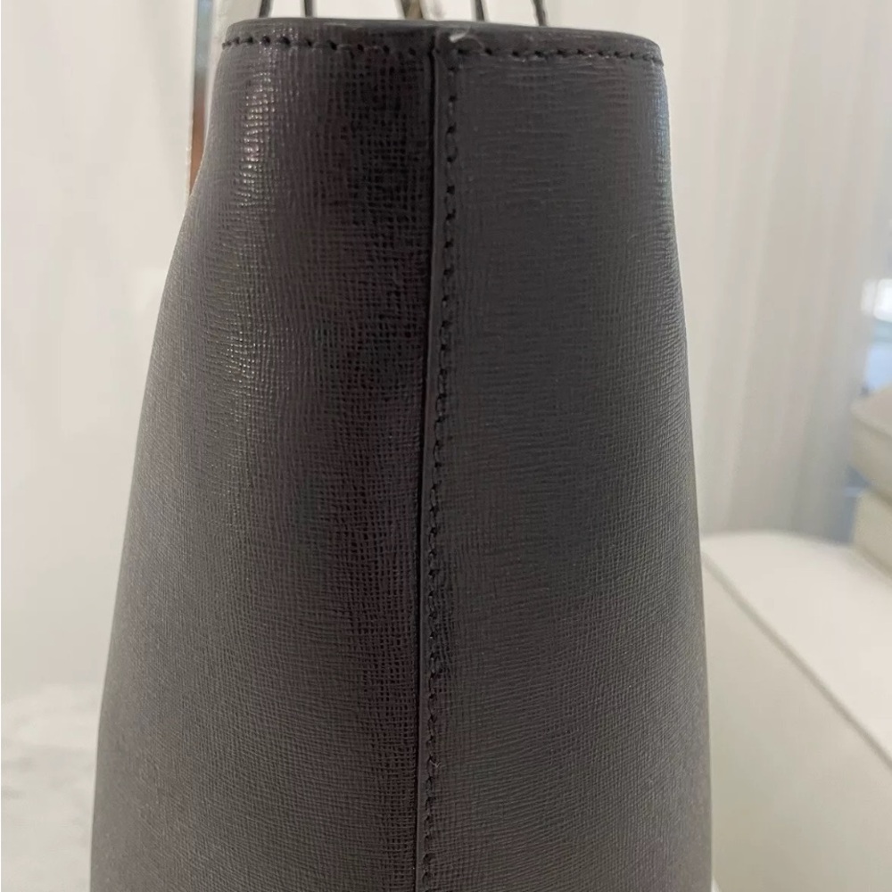VERSACE Black Zipper Texture Leather Top Tote With Pouch /Black Medusa NWT! - Picture 9 of 12